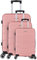 Set de 3 valises rigides – Cabine 55cm, Moyenne 66cm, Grande 76cm – ABS renforcé – Roues Doubles 360° silencieuses – Cadenas à Code – Wall – Rose Gold - TROLLEY ADC – Livraison Gratuite