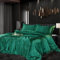 Bettwäsche Set Satin 135x200cm 4teilig Grün Dunkelgrün Silky Touch Glänzend Seide Einfarbig Bettbezug Set Glatt Luxus Bettwäsche Set weicher Doppelbettmit Reissverschluss und Kissenbezüge 80x80cm