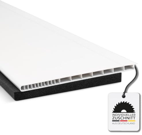 HausFux Rollladenkastendeckel/Rollokasten Abdeckung nach Maß - mit Dämmung - Made in Germany - individueller Zuschnitt - bis 3 m Länge (Weiß, (T x L | 19,5 x 160 cm)