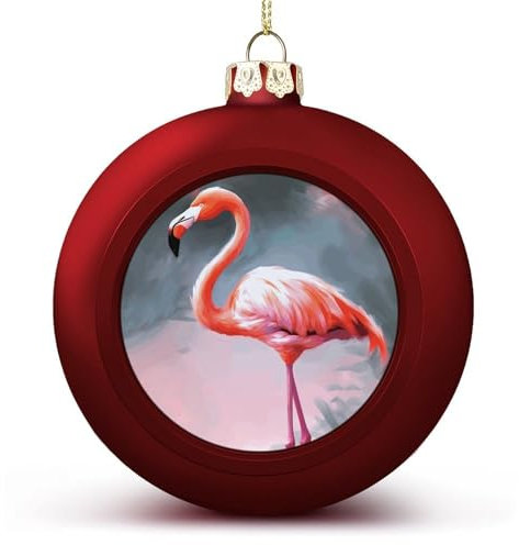 Boules de Noël ornementales, peinture flamant rose, décorations de Noël pour sapin de Noël, décorations de vacances, boules de Noël suspendues