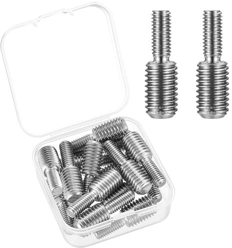 15 Pcs Tornillos Roscados de Doble Extremo,Tornillos de Doble Cabeza M6x1 a M10x1.5 Acero Inoxidable, Varilla Pernos Reductor Adaptador de Rosca para Muebles Herraje(M6x1 a M10x1.5)