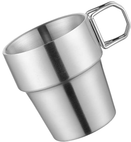 Milisten Gobelet De Camping Pliable En Acier Inoxydable 304 Double Paroi 300ml Léger Isolant Pour Randonnée Extérieur