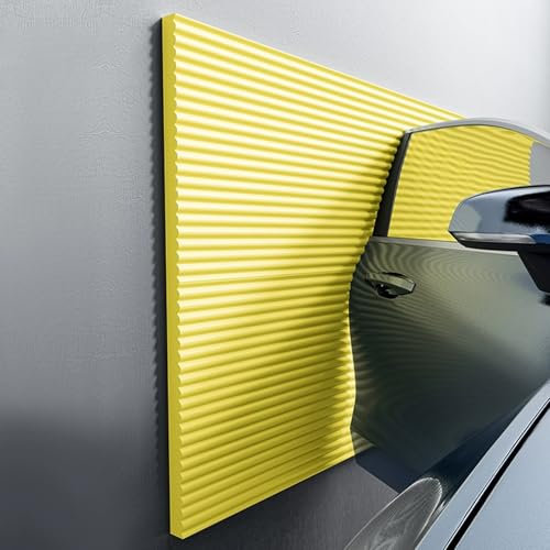 Protezione della Parete del Garage, Paracolpi Garage Auto da Muro, Gommapiuma Adesiva, Proteggi Portiera per Porte Auto, Garage e Carport, Impermeabile Ammortizzanti(Giallo,500 cm x 20 cm)