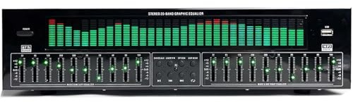 McbeAn Digitaler Equalizer, Audio-Stereo-Grafik-EQ, LED-Musikspektrumanalysator, 12 Rhythmusmuster, 31 Segmente Dynamisches Spektrum, Zwei 10 Segmente Unabhängiger Abstimmung, Für Aufnahmestudio