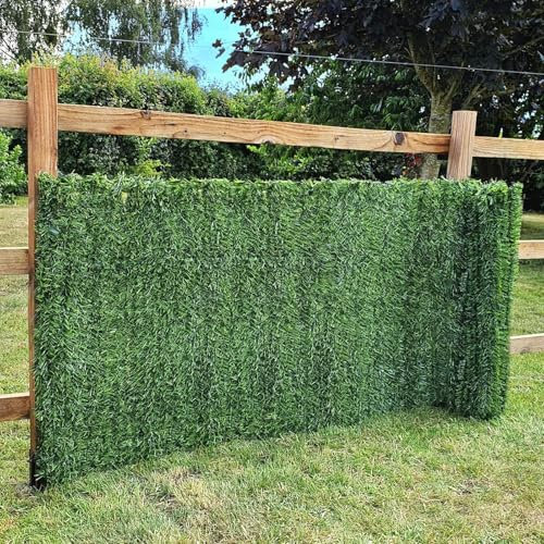 FENGSHENG-SHOP 1m x 3m Artificial Conifer Leaf Hedge Screening, UV Protection Garden Privacy Screen Fence Panel Roll, Wall Decor for Outdoor Indoor, with 24 Cable Ties 2 U Shape Pegs