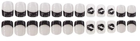 Square Press On Nails Kiss Glitters Fake Nails Glues On Nails Artificial Acrylic Nails 24pcs Stick On Nails For Women
