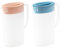 2 PCS Pichet en plastique avec couvercle résistant à la chaleur 2 litres avec un pichet à poignée portable avec un couvercle de capacité Drink réutilisable Water Carafe avec pour des boissons