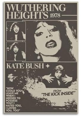 WEQYWEY Kate Bush Poster, Wandkunst, Leinwand, Vintage-Musik und Filme, ästhetisches Poster, dekoratives Gemälde, Wohnzimmer, Schlafzimmer, Dekoration, 20 x 30 cm, ungerahmter Stil