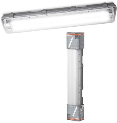Osram Submarine LED-Feuchtraumleuchte, 2x7W, neutralweiß 4000K, 1300lm, IP65, staub- und spritzwassergeschützt, für Keller und Garagen