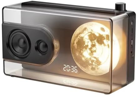 Orolotay M6 Moonlight Music Box Bluetooth Speaker Support TF Card Play AUX Computer Connection Clock Transparent Sound Box A