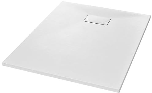 Duschwanne aus SMC 100×80 cm weiß - Langlebig & pflegeleicht für moderne Badezimmer - Ideal für Duschkabinen & -türen - Mit Harz, Glasfaser und Steinpulver