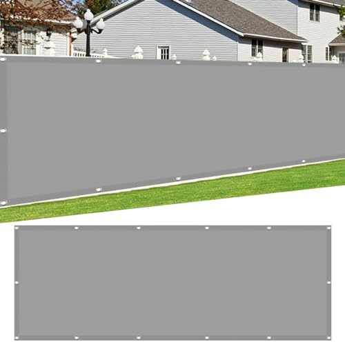 Auvent imperméable rectangulaire 350 x 900 cm - Protection UV 98 % résistant aux intempéries - Pour jardin, terrasse, balcon, piscine - Gris clair