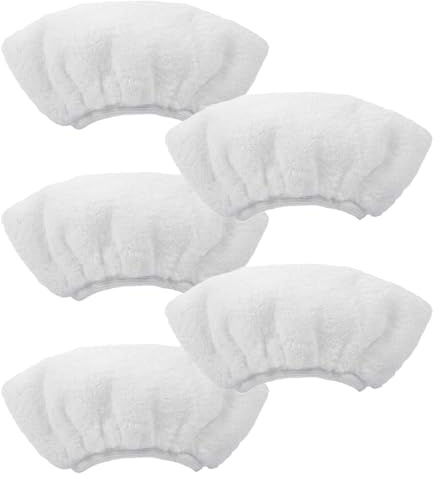 ZORVYN Lot de 5 Accessoires pour Nettoyeur Vapeur Housse en Microfibre de Rechange Lavable en Machine Coton Éponge pour Nettoyeur à Main