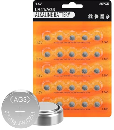 Batterie a bottone LR41, 25 pezzi, 1,5 V, alcaline, AG3, lr 41 | SR41 192 392 L736 L736f - Batteria a bottone, senza mercurio e a prova di perdite