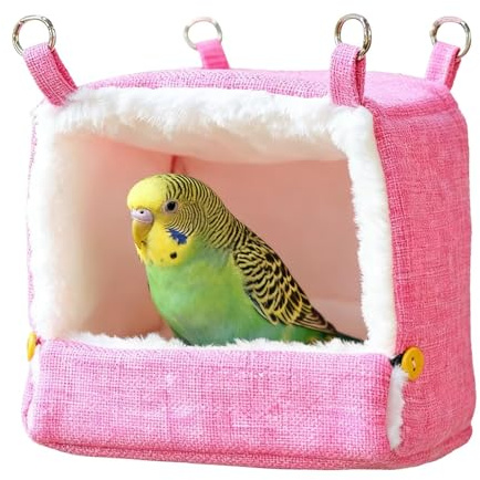Flkiglm - Hamaca calefactora de 5 temperaturas, Calefactor para periquitos con cojín, para Conure inseparables Hamster Cacatúas Pinzón Casa Balcón Jardín Interior Exterior