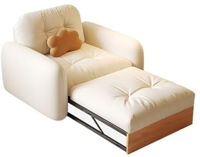 CJHFR472SG Modern Log Einzelsofa-Sessel, Massivholz-Klappbett for Wohnzimmer mit doppeltem Verwendungszweck, umwandelbares weiches Kissen Sofa Bett