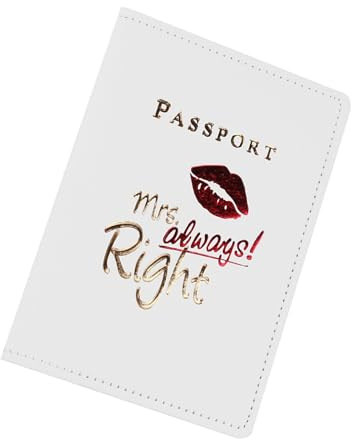 MHADBKH Mr. Mrs. Reisepasshülle, Brautparty, Geschenke, Leder, Reisepasshüllen für Hochzeit, Flitterwochen, Reisen, unverzichtbar für Braut, Bräutigam, Mr. Mrs. Reisepasshüllen, weiß, Einheitsgröße