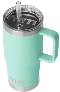 YETI Rambler Straw Mug, Stainless Steel Vacuum Insulated Mug with Stronghold Lid, Seafoam, 25 oz (739 ml)