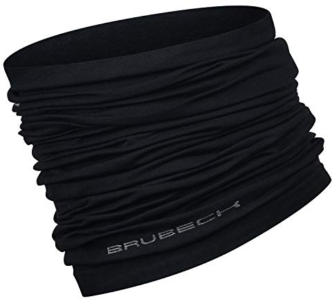 BRUBECK X-Dry Schlauchtuch Damen & Herren | Schlauchschal | Fahrrad Halstuch | Multifunktionstuch | Funktionsschal nahtlos | Schal atmungsaktiv | Funktionstuch | Gr. S – M, Black | KM10350