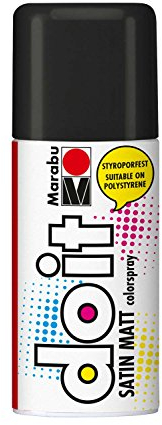 Marabu 21070006073 - Do it Satin Matt schwarz, Colorspray auf Acrylbasis, styroporfest, schnell trocknend, sehr gute Deckkraft, wetterfest, für große und kleine Bastelarbeiten, 150 ml Sprühdose