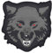 VAN OS Emblem 3D Patch Wolf, Farbe: Grau