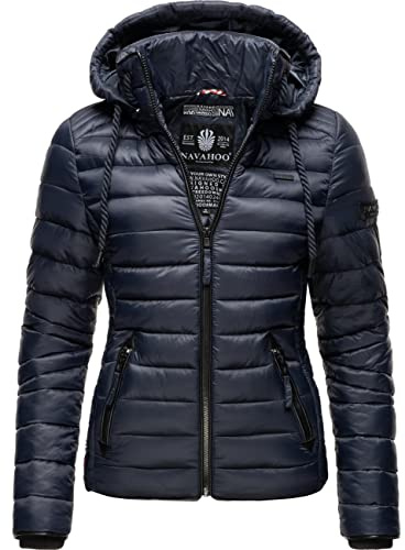 Navahoo Damen Übergang Steppjacke mit Kapuze Lulana | Länge: hüftlang | Wärmegrad 2 von 3 – leicht gefüttert | wasserabweisendes, weiches Obermaterial | abnehmbare Kapuze