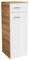 FACKELMANN Midischrank Milano/Badschrank mit Soft-Close/Maße (B x H x T): ca. 30,5 x 83 x 32 cm/Schrank mit 1 Tür und 1 Schublade/Türanschlag frei wählbar/Korpus: Braun hell/Front: Weiß