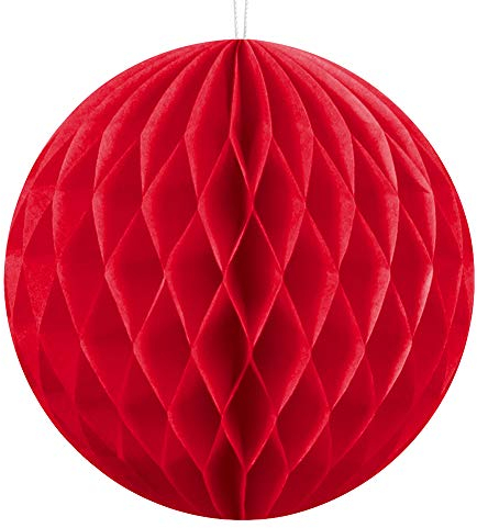 Wabenball 10cm, 20cm oder 30cm viele Farben Honeycomb Wabenbälle aus Seidenpapier (Rot, 30cm)