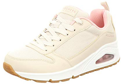 Skechers Damen Uno Sportschuhe, Natural Duraleather Mesh Trim, 38.5 EU