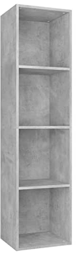 vidaXL Bücherregal TV Schrank Wandregal Standregal Aktenregal Raumteiler Fernsehtisch Lowboard Regal Fernsehschrank Betongrau 36x30x143cm Holzwerkstoff