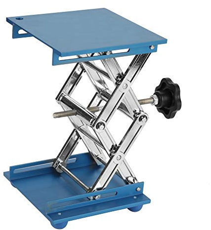 Labor Hebebühne Blau Galvanisiertes Aluminium Labor Hebeplattform Ständer Rack Scissor Jack Lifter (150 * 150 * 250mm)