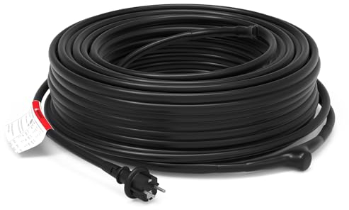 HEATIT JHSD 8m Rohrbegleitheizung mit Thermostat Frostschutz für Wasserleitungen oder Pflanzen, eisfrei Heizleitung 17W/m 230V IP65