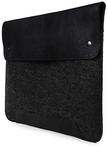 MegaGear Genuine Leather and Fleece MacBook Bag Laptop Sleeve for MacBook Pro and MacBook Air Case -14 Inch- 13 Inch (M2,M2 Pro,M2 Max,M1) -13.3 Inch-iPad Pro 12.9 Inch-2020,2021,2022 and 2023 Models