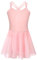 FONLAM Vestito Body Danza Classica Balletto per Bambine Ragazze Body Ginnastica Cotone Tutù Balletto (Rosa, 10-11 Anni)