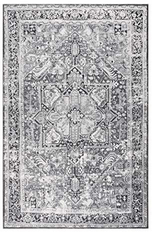 Wecon Home I Kurzflor Vintage Teppich I Silhouette I Seelace WH-19090-06 (130 x 190 cm, grau)