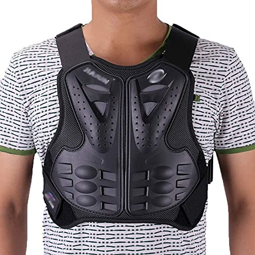 Chaleco Protector para Adultos,Chaleco Protector Moto Hombre Protección para Motocross Patinaje Patín Esquí Snowboard Protección de Pecho Corporal Proteger Espalda Black,S