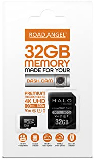 Road Angel, 32GB SD-Karte, hergestellt für Dashcams, geeignet für alle Arten von Smartphones und elektronischen Geräten, Class 3 Transfer, Micro-SD-Adapter - Schwarz