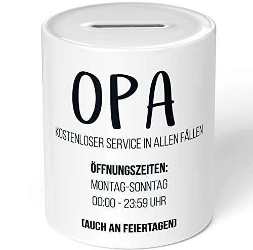 JUNIWORDS Spardose Sparbüchse, Opa Kostenloser Service in Allen Fällen Öffnungszeiten: Montag-Sonntag 00:00-23:59 Uhr (1004833)