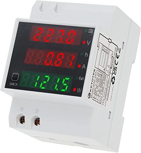 KETOTEK Contatore di energia digitale AC80-300V 100A LCD contatore di corrente alternata calibrato, contatore di potenza KWh, misuratore di corrente, voltmetro DIN, amperometro