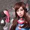 ydound Anime Coer Wig. Biamoxer Spiel. Ow D. va 55 cm lang braun DVA Hana Song Hitzebeständige Cosplay Kostüm Perücke Lange Haarperücke Cosplay Haarteil