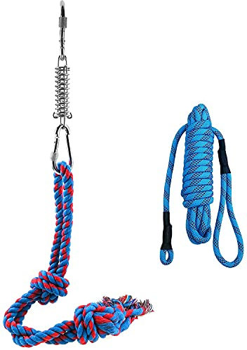 Jouet interactif en Corde pour Chien avec Corde et Grand kit de bâtons à Ressort, pour Chiens de Petite et Grande Taille, pour Tirer, entraînement de Morsure