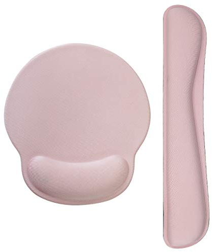 AOKSUNOVA Tapis de souris ergonomique avec repose-poignets en gel rose