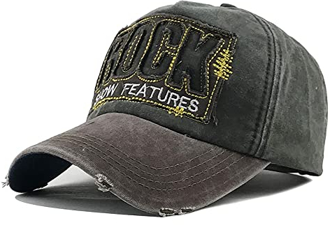 YULOONG Vintage Baseball Cap Stickerei Rock Washed Denim Trucker Cap 100% Baumwolle Sonnenhut für Männer Frauen Verstellbare Größe Grün