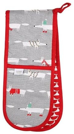 Scion by Dexam Mr Fox Christmas Double Oven Gloves - Grey