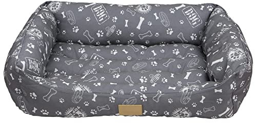 TIENDA EURASIA - Cama de Perro, Cama para Perros Grandes, Medianos y Pequeños, Divertida Cama Perro de Poliester con Interior con Comodas Fibras de Algodon (80 x 60 cm)