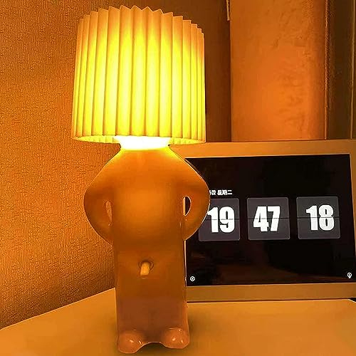 Eine kreative Lampe des kleinen schüchternen Mannes, Lustige LED Tischleuchte, Romantische LED Nachttischlampe Schlafzimmerlampe, Kreative Nachtlicht für Schlafzimmer Wohnzimmer Dekoration (Gelb)