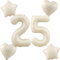 Beige Luftballons Zahl 25+4 pcs herz/stern Folienballon Zahl 25 .Geburtstag frau mädchen,40 Riesenzahl Ballons 25 .geburtstagsdeko mann,Zahlenballon 25, Helium Ballons 25 Zahlen Luftballon