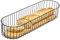 eluno Drahtschale mit Bambusboden, Drahtkorb Mehrzweckkorb, Obstschale, Brotkorb, Brötchenkorb, langer Korb für Baguette, matt (Schwarz)