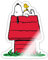 Spreadshirt Peanuts Snoopy Woodstock Und Die Hundehütte Sticker, max. 10 x 10 cm, 10 x 10 cm, Weiß glänzend
