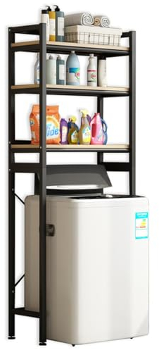 Toilettenregal,Waschmaschinenregal,platzsparendes Badezimmerregal,Badezimmerschrank,Hochschrank,Badezimmerregal,Aufbau,3 Regale,A,68,5 x 34 x 175 cm